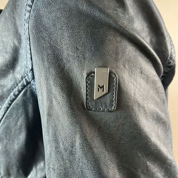 Womens stunning MAURITIUS  SofiStar motor Jacket Light Blue Small 6 lamb leather - Picture 8 of 16